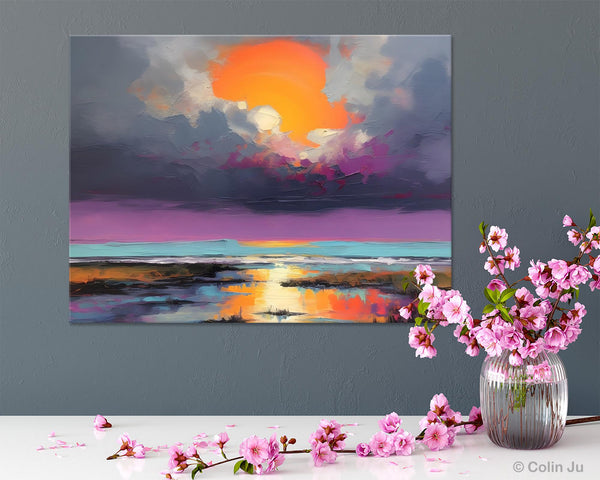 Heavy Texture Paintings, Original Landscape Painting, Large Landscape Painting for Living Room, Bedroom Wall Art Ideas, Modern Paintings for Dining Room-Paintingforhome
