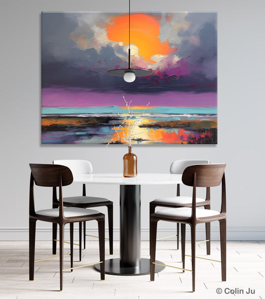 Heavy Texture Paintings, Original Landscape Painting, Large Landscape Painting for Living Room, Bedroom Wall Art Ideas, Modern Paintings for Dining Room-Paintingforhome