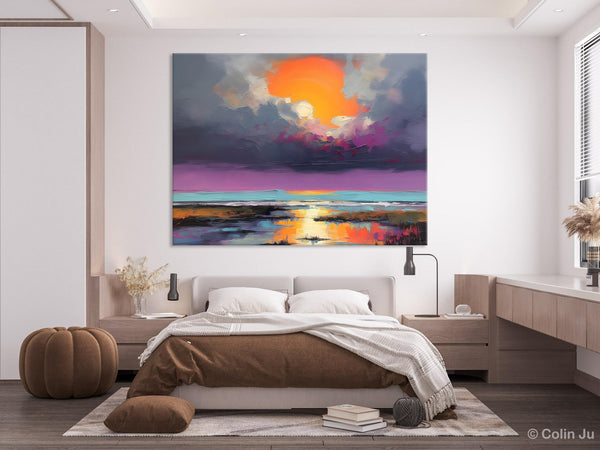 Heavy Texture Paintings, Original Landscape Painting, Large Landscape Painting for Living Room, Bedroom Wall Art Ideas, Modern Paintings for Dining Room-Paintingforhome