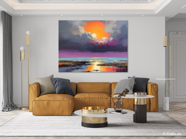 Heavy Texture Paintings, Original Landscape Painting, Large Landscape Painting for Living Room, Bedroom Wall Art Ideas, Modern Paintings for Dining Room-Paintingforhome