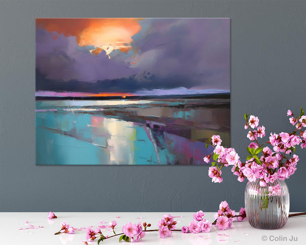 Original Landscape Oil Painting, Large Landscape Painting for Living Room, Bedroom Wall Art Ideas, Large Paintings for Dining Room-Paintingforhome