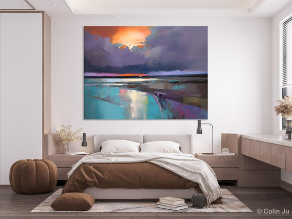 Original Landscape Oil Painting, Large Landscape Painting for Living Room, Bedroom Wall Art Ideas, Large Paintings for Dining Room-Paintingforhome
