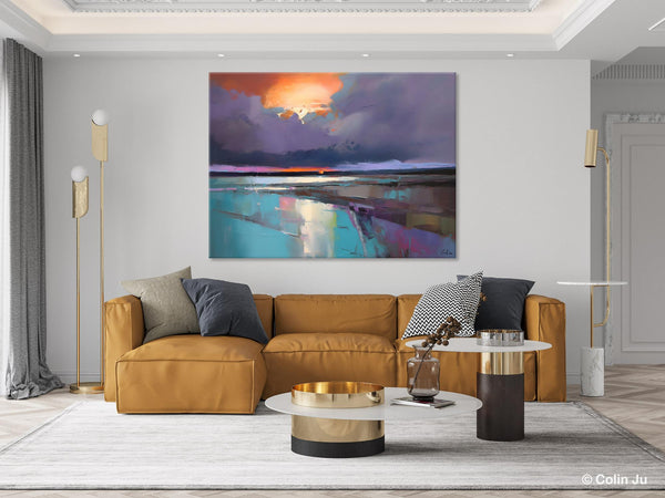 Original Landscape Oil Painting, Large Landscape Painting for Living Room, Bedroom Wall Art Ideas, Large Paintings for Dining Room-Paintingforhome