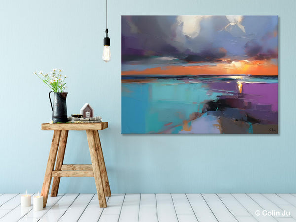 Living Room Abstract Paintings, Original Landscape Abstract Painting, Simple Wall Art Ideas, Extra Large Landscape Canvas Paintings, Buy Art Online-Paintingforhome