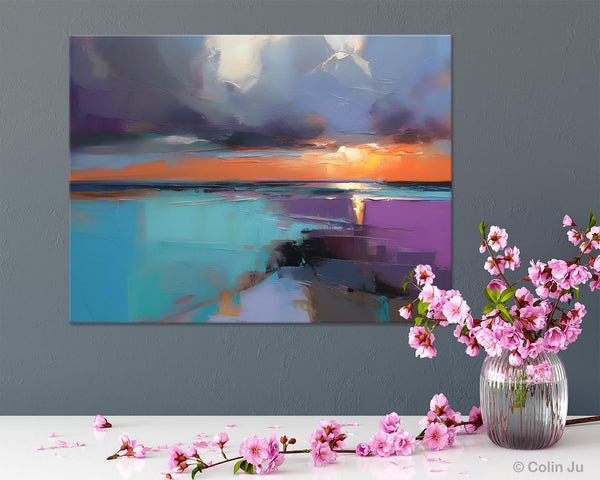 Living Room Abstract Paintings, Original Landscape Abstract Painting, Simple Wall Art Ideas, Extra Large Landscape Canvas Paintings, Buy Art Online-Paintingforhome