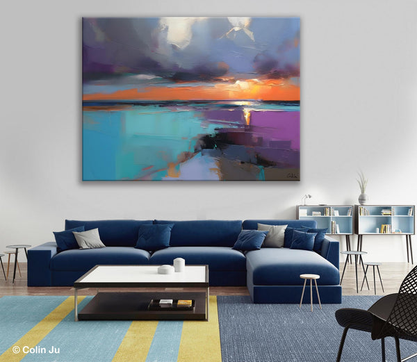 Living Room Abstract Paintings, Original Landscape Abstract Painting, Simple Wall Art Ideas, Extra Large Landscape Canvas Paintings, Buy Art Online-Paintingforhome