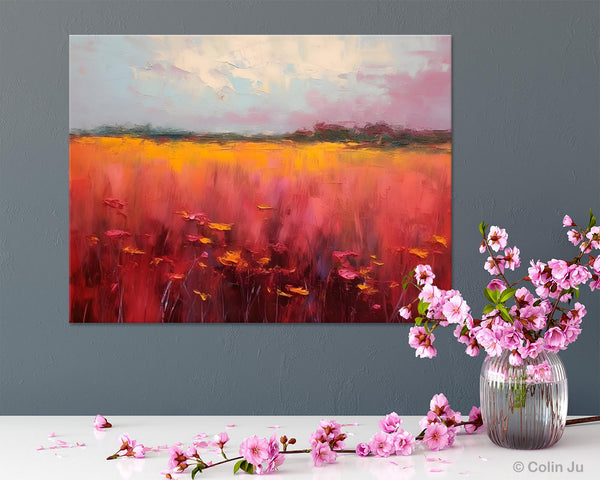 Original Landscape Paintings, Oversized Modern Wall Art Paintings, Modern Acrylic Artwork on Canvas, Large Abstract Painting for Living Room-Paintingforhome