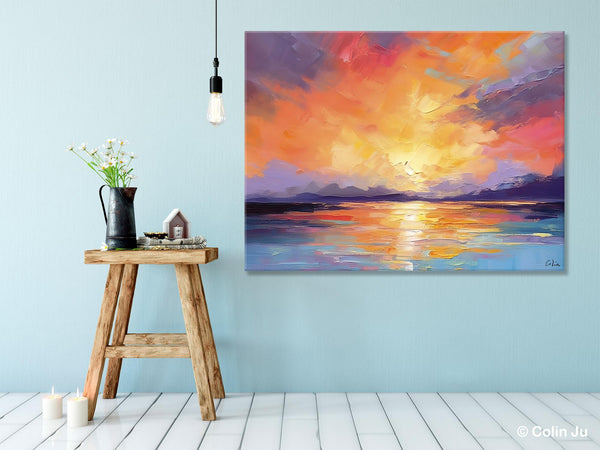 Modern Acrylic Artwork, Original Landscape Wall Art Paintings, Oversized Modern Canvas Paintings, Large Abstract Painting for Dining Room-Paintingforhome