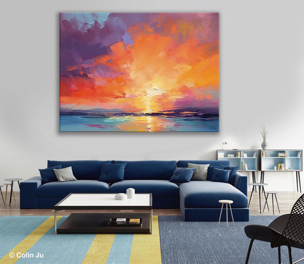 Landscape Acrylic Art, Large Abstract Painting for Living Room, Original Abstract Wall Art, Landscape Canvas Art, Hand Painted Canvas Art-Paintingforhome