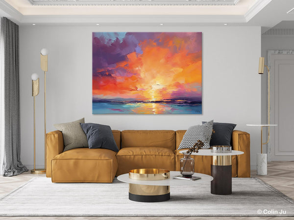 Landscape Acrylic Art, Large Abstract Painting for Living Room, Original Abstract Wall Art, Landscape Canvas Art, Hand Painted Canvas Art-Paintingforhome