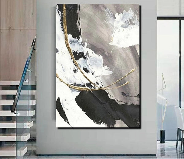 Large Paintings for Living Room, Black Acrylic Paintings, Buy Art Online, Modern Wall Art Ideas, Contemporary Canvas Paintings-Paintingforhome