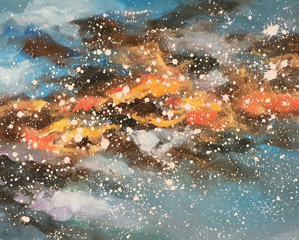 Landscape Oil Paintings, Starry Night Sky Painting, Custom Canvas Artwork, Original Oil Painting on Canvas, Buy Paintings Online-Paintingforhome