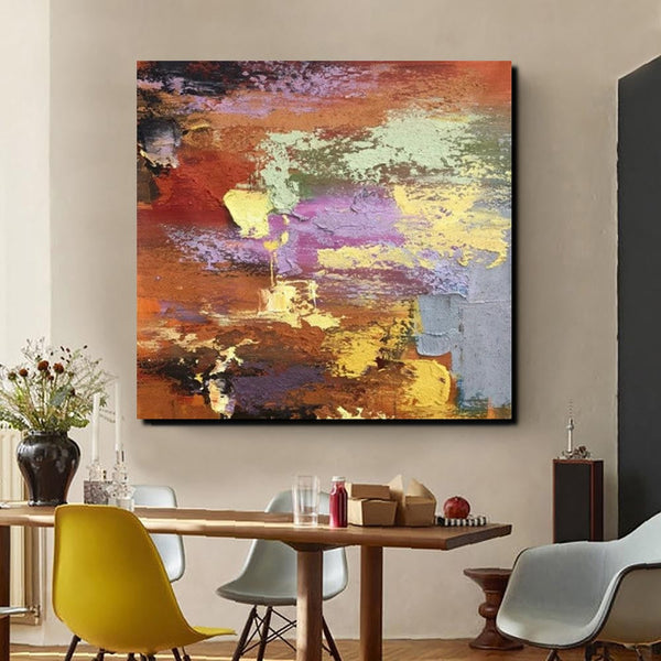 Simple Abstract Paintings, Modern Contemporary Wall Art Ideas, Living Room Acrylic Paintings, Heavy Texture Painting, Hand Painted Canvas Art-Paintingforhome