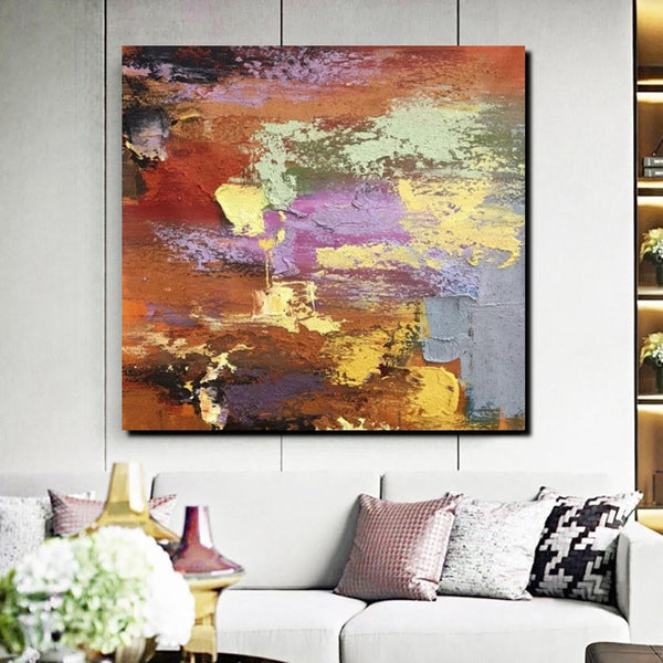Simple Abstract Paintings, Modern Contemporary Wall Art Ideas, Living Room Acrylic Paintings, Heavy Texture Painting, Hand Painted Canvas Art-Paintingforhome