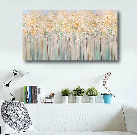 Forest Tree Paintings, Modern Wall Art Paintings, Simple Acrylic Paintings for Dining Room-Paintingforhome