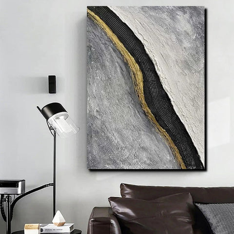Bedroom Wall Art Ideas, Black Abstract Painting, Acrylic Canvas Paintings for Living Room, Simple Wall Art Ideas, Buy Paintings Online-Paintingforhome