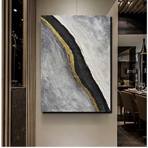 Bedroom Wall Art Ideas, Black Abstract Painting, Acrylic Canvas Paintings for Living Room, Simple Wall Art Ideas, Buy Paintings Online-Paintingforhome