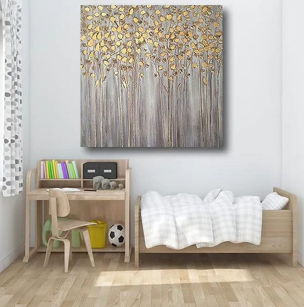 Birch Tree Paintings, Easy Painting Ideas for Bedroom, Acrylic Painting on Canvas, Large Acrylic Canvas Paintings, Huge Painting for Sale-Paintingforhome
