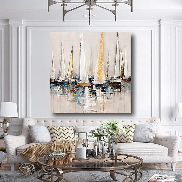 Simple Wall Art Paintings, Modern Paintings for Living Room, Abstract Landscape Paintings, Large Acrylic Paintings for Bedroom, Living Room Wall Paintings-Paintingforhome