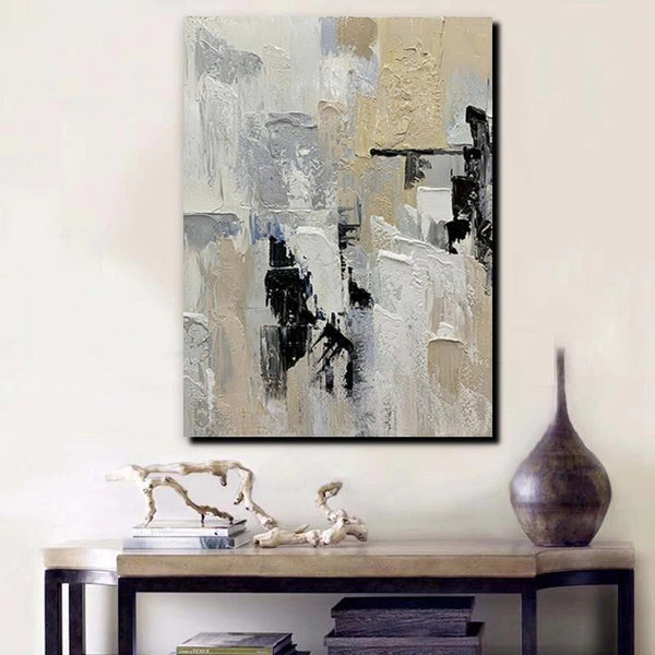 Heavy Texture Painting, Modern Abstract Painting, Simple Wall Art Ideas, Dining Room Abstract Painting, Acrylic Canvas Paintings-Paintingforhome