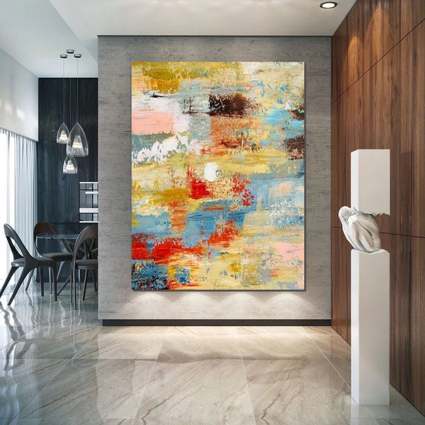 Contemporary Modern Art Paintings, Simple Modern Art, Living Room Wall Art Ideas, Palette Knife Paintings, Large Modern Art Ideas-Paintingforhome