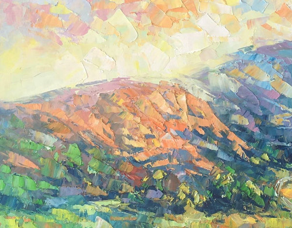 Mountain Landscape Painting, Spring Mountain Painting, Custom Canvas Painting for Sale, Original Paintings for Sale, Oil Painting on Canvas-Paintingforhome
