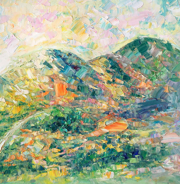 Abstract Oil Painting, Impasto Painting, Custom Landscape Painting, Mountain Landscape Painting-Paintingforhome