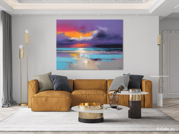 Abstract Landscape Paintings, Modern Abstract Wall Art, Extra Large Canvas Painting for Dining Room, Original Canvas Wall Art Paintings-Paintingforhome