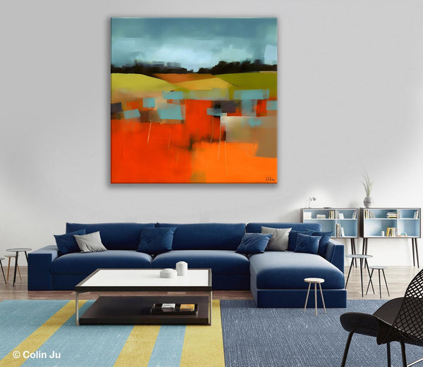 Original Landscape Wall Art Paintings, Oversized Modern Canvas Paintings, Modern Acrylic Artwork, Large Abstract Painting for Dining Room-Paintingforhome