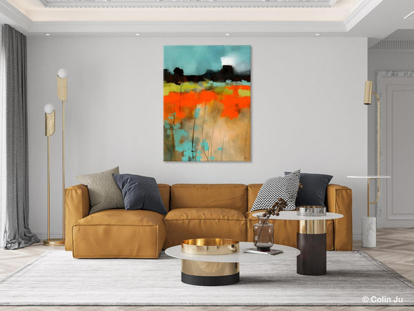 Modern Abstract Wall Art, Extra Large Canvas Painting for Dining Room, Original Canvas Wall Art Paintings, Abstract Landscape Paintings-Paintingforhome