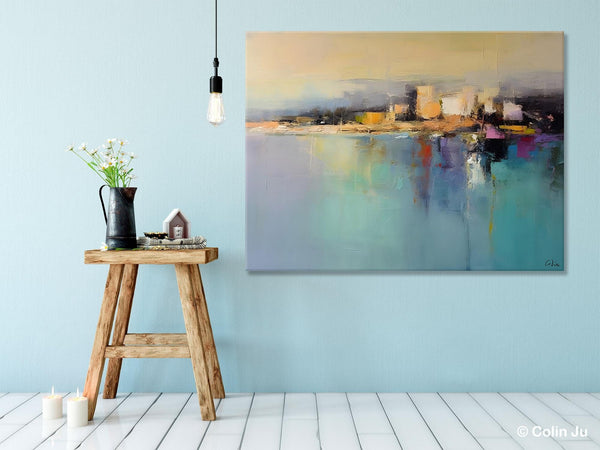 Abstract Landscape Paintings, Palette Knife Canvas Art, Extra Large Canvas Painting for Dining Room, Original Canvas Wall Art Paintings-Paintingforhome