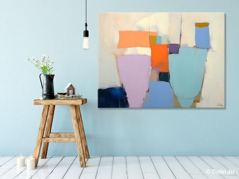 Simple Wall Painting Ideas for Living Room, Extra Large Painting on Canvas, Contemporary Acrylic Art, Original Abstract Wall Art Paintings-Paintingforhome