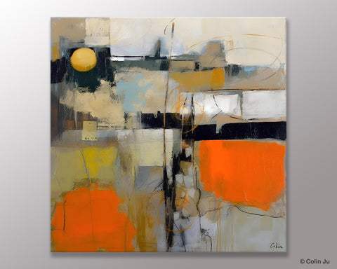 Modern Acrylic Artwork, Original Modern Art, Heavy Texture Canvas Paintings, Contemporary Canvas Art, Large Abstract Painting for Bedroom-Paintingforhome