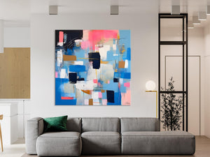 Modern Canvas Paintings, Contemporary Canvas Art, Original Modern Wall Art, Modern Acrylic Artwork, Large Abstract Painting for Dining Room-Paintingforhome