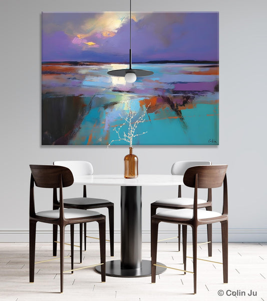 Abstract Landscape Painting on Canvas, Large Paintings for Bedroom, Oversized Contemporary Wall Art Paintings, Extra Large Original Artwork-Paintingforhome