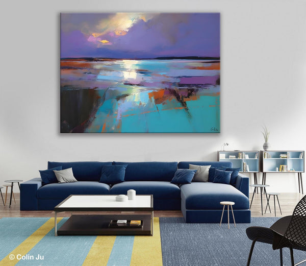 Abstract Landscape Painting on Canvas, Large Paintings for Bedroom, Oversized Contemporary Wall Art Paintings, Extra Large Original Artwork-Paintingforhome