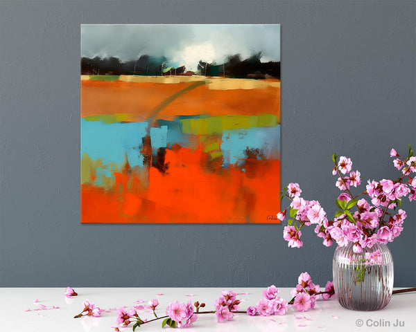 Original Abstract Wall Art, Landscape Acrylic Art, Landscape Canvas Art, Hand Painted Canvas Art, Large Abstract Painting for Living Room-Paintingforhome