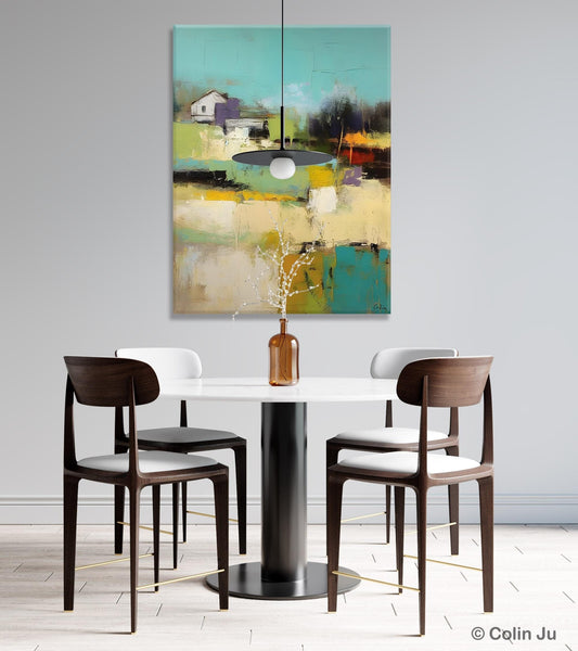 Landscape Canvas Paintings for Dining Room, Extra Large Modern Wall Art, Acrylic Painting on Canvas, Original Landscape Abstract Painting-Paintingforhome