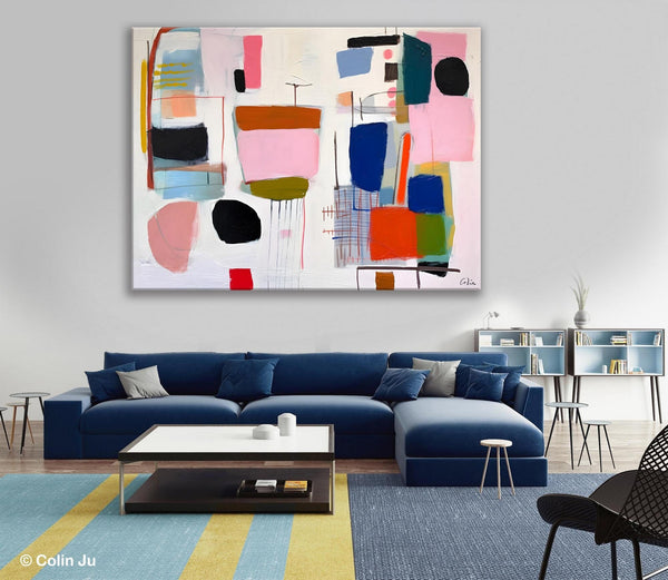 Contemporary Acrylic Painting on Canvas, Original Canvas Art, Large Wall Art Painting for Bedroom, Oversized Modern Abstract Wall Paintings-Paintingforhome