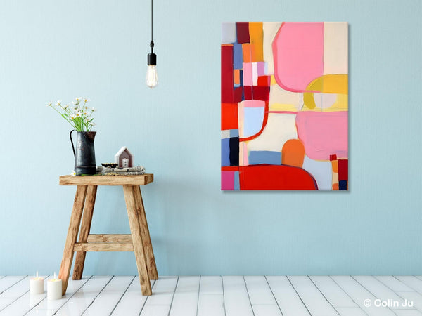 Original Canvas Artwork, Contemporary Acrylic Painting on Canvas, Large Painting for Dining Room, Simple Abstract Art, Wall Art Paintings-Paintingforhome