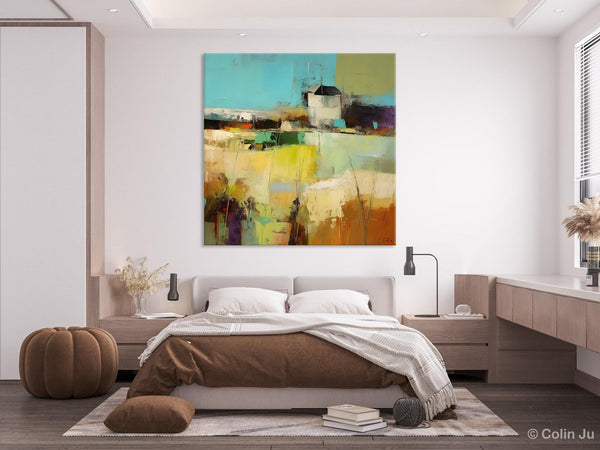 Landscape Canvas Paintings, Landscape Acrylic Art, Original Abstract Art, Hand Painted Canvas Art, Large Landscape Paintings for Living Room-Paintingforhome
