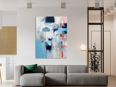 Large Wall Paintings for Bedroom, Contemporary Abstract Paintings on Canvas, Oversized Abstract Wall Art Paintings, Original Abstract Art-Paintingforhome