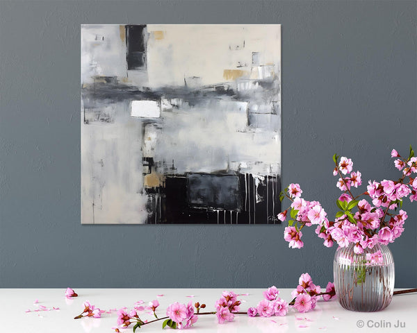 Abstract Canvas Art for Living Room, Original Modern Acrylic Art, Modern Canvas Paintings, Extra Large Abstract Paintings for Dining Room-Paintingforhome