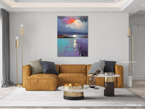 Abstract Landscape Painting for Bedroom, Oversized Canvas Wall Art Paintings, Original Modern Artwork, Contemporary Acrylic Art on Canvas-Paintingforhome