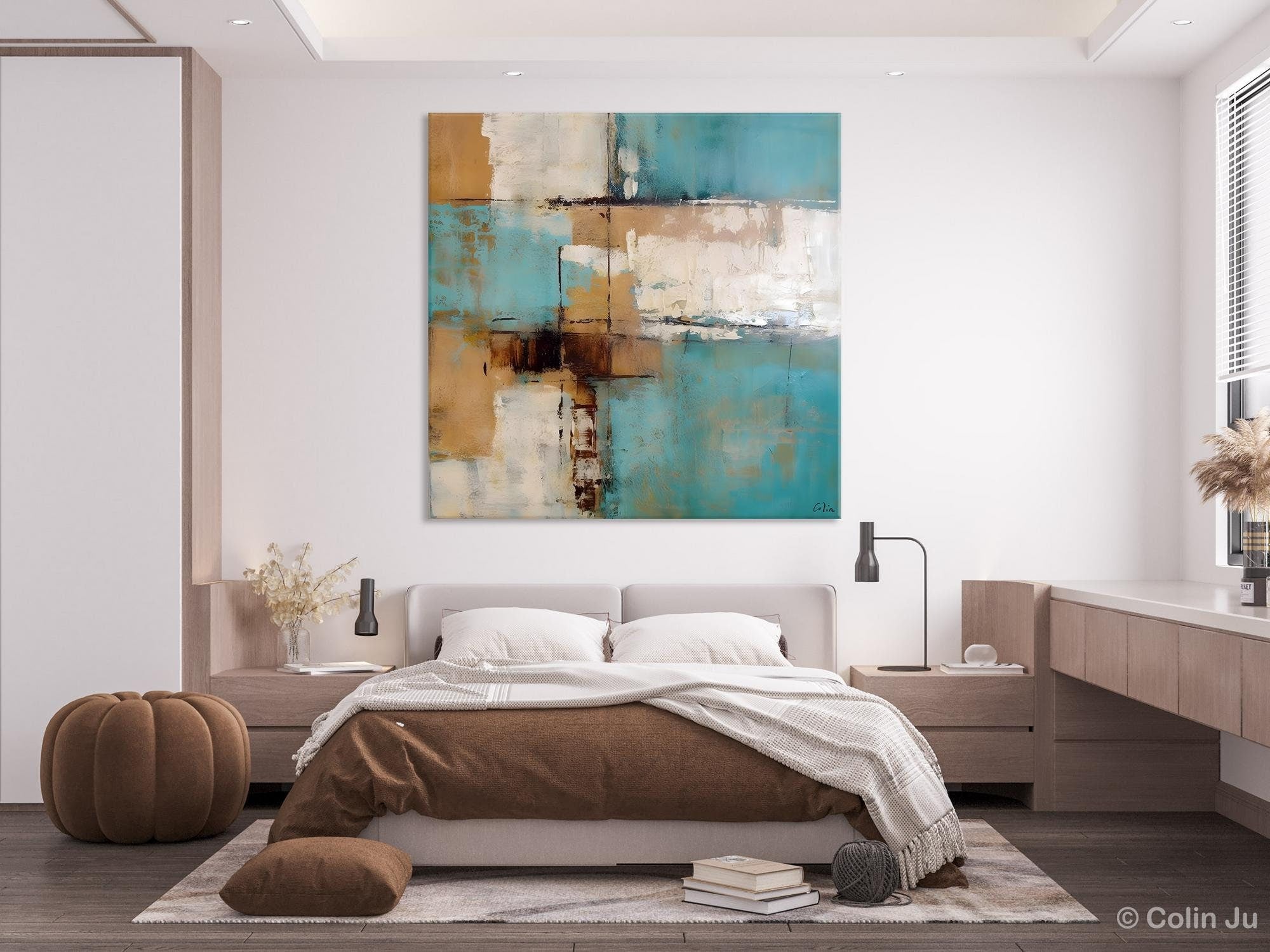 Large Wall Art for Bedroom, Geometric Modern Acrylic Art, Modern Original Abstract Art, Canvas Paintings for Sale, Contemporary Canvas Art-Paintingforhome