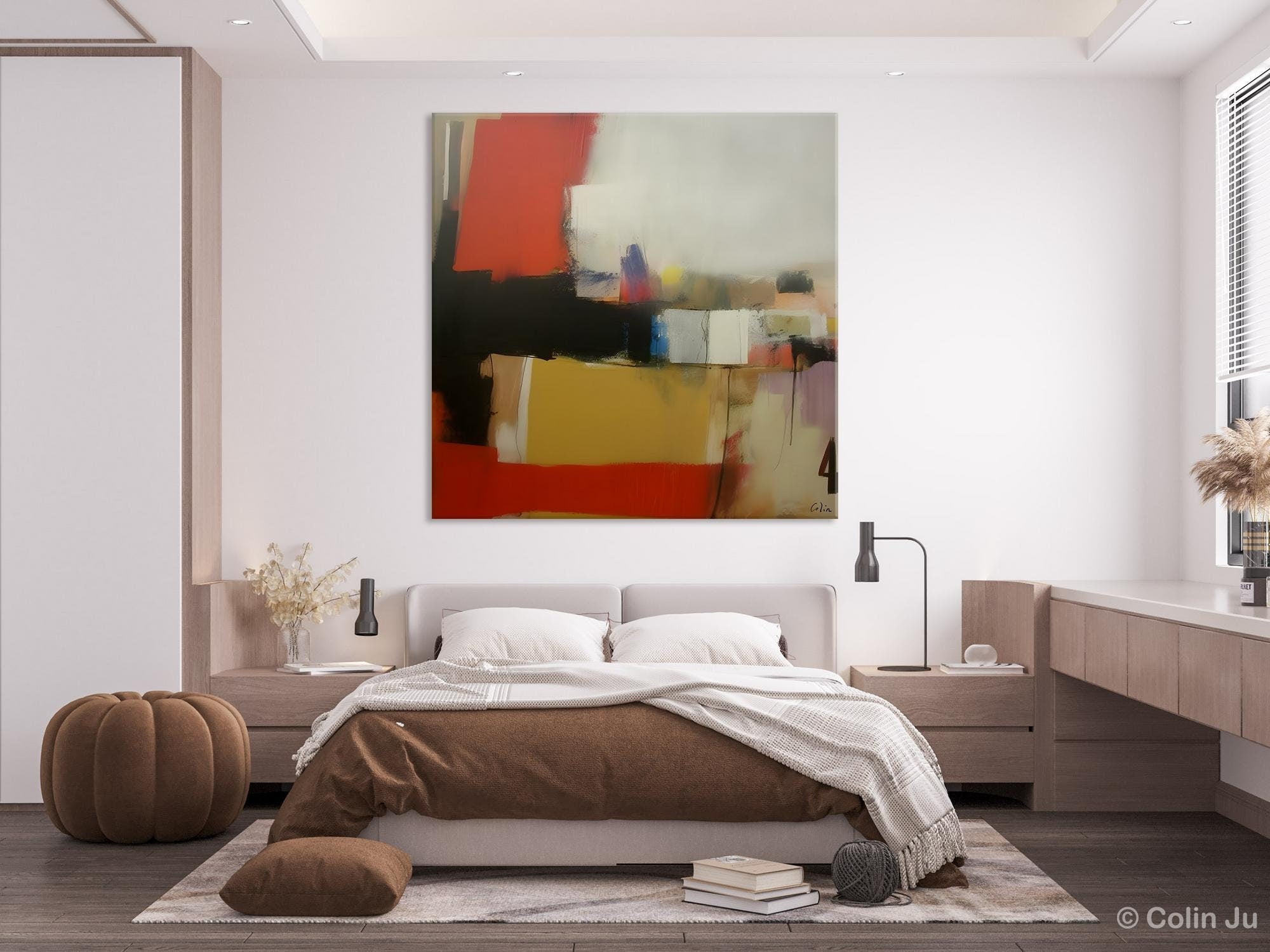 Modern Original Abstract Art, Canvas Paintings for Sale, Large Wall Art for Bedroom, Geometric Modern Acrylic Art, Contemporary Canvas Art-Paintingforhome