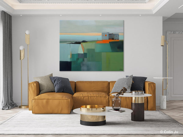 Large Original Canvas Wall Art, Contemporary Landscape Paintings, Extra Large Acrylic Painting for Dining Room, Abstract Painting on Canvas-Paintingforhome