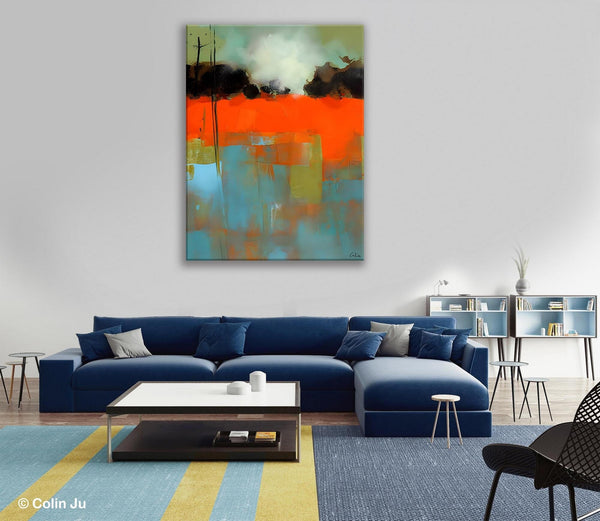 Landscape Canvas Art, Simple Modern Wall Art, Contemporary Acrylic Paintings, Original Abstract Paintings, Large Canvas Painting for Bedroom-Paintingforhome