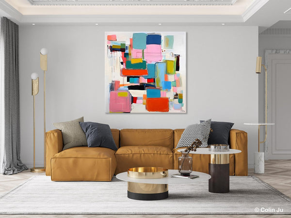 Original Abstract Wall Art, Geometric Modern Acrylic Art, Large Abstract Art for Bedroom, Modern Canvas Paintings, Contemporary Canvas Art-Paintingforhome