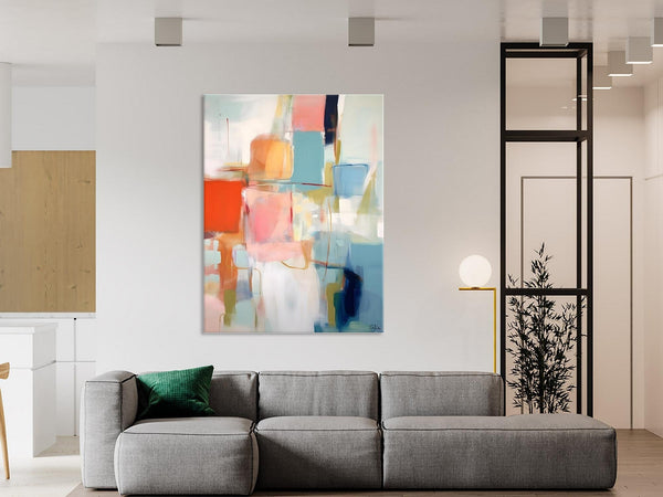 Hand Painted Canvas Art, Original Artowrk, Abstract Wall Paintings, Extra Large Paintings for Dining Room, Contemporary Wall Art Paintings-Paintingforhome